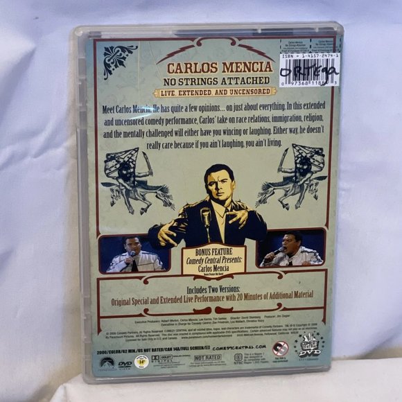 Carlos Mencia: No Strings Attached: Live, Extended, And Uncensored (DVD, 2006) - Picture 2 of 3